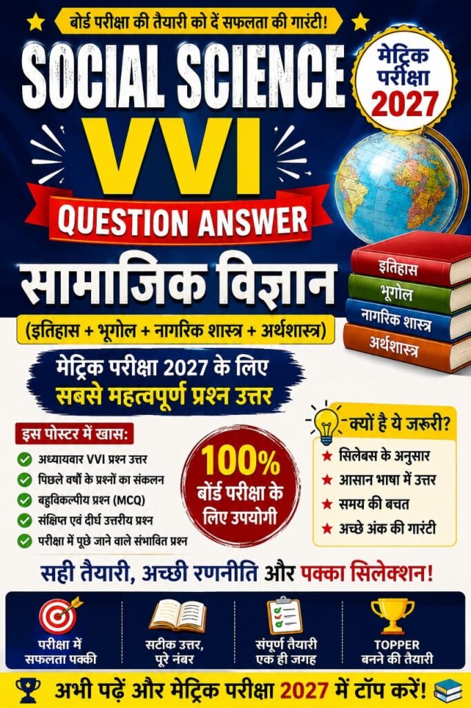 Social Science Class 9th Test 2027 Bihar Board Metric Exam VVI Question Answer