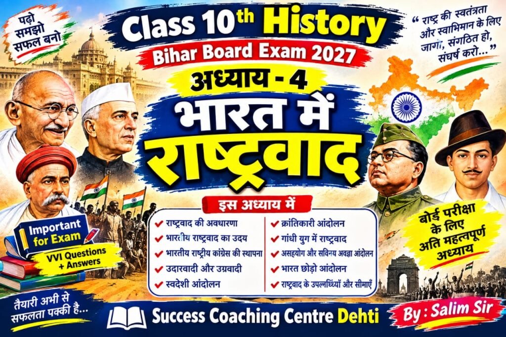 भारत में राष्ट्रवाद Class 10th History Mertic Board Exam 2027